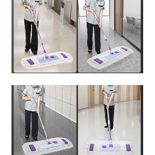 Flat Mop for Floor Cleaning, Wet and Dry Mop with Flexible Flat Head, Efficient Dust Dirt Adsorption, Telescopic Handle 33.86 - 49.21in for Home Hardwood Tile Floors