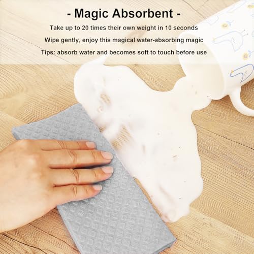 10 Packs Swedish Dishcloths for Kitchen, Reusable Paper Towels Compostable Swedish Dish Clothes for Kitchen and Household Use - color: Grey