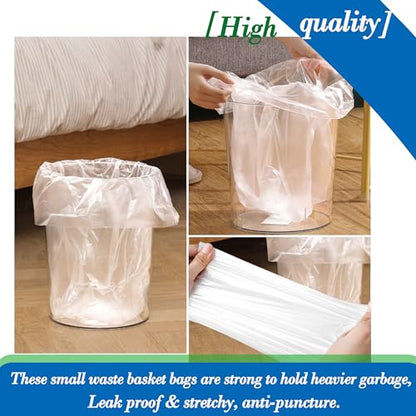 1.2 Gallon 120 pcs(1-1.2 Gal) Small Clear Trash Bags, Strong 1 Gallon 1.2 Gallon 1.3 Gallon Garbage Bags, Bathroom Trash Can Bin Liners,Mini Bags Waste Basket Liner,Fit 5 Liter, 1-1.2 Gal (1.2C120) - style: 1.2Gal Clear-120