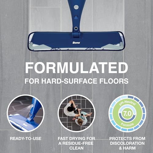 Bona Multi-Surface Floor Cleaner Refill - 96 fl oz - Lemon Mint - Residue-Free Floor Cleaning Solution refill for Spray Mop and Spray Bottles - For Use on Stone, Tile, Laminate, and Vinyl Floors - size: 96 Fl Oz (Pack of 1)