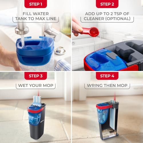 O-Cedar H2prO Flat Mop System | Quick Everyday Cleaning | Dual-Tank Fresh Water System | Machine Washable Reusable Microfiber Mop Pad | Safe on Hardwood, Tile & Vinyl Floors - size: H2prO