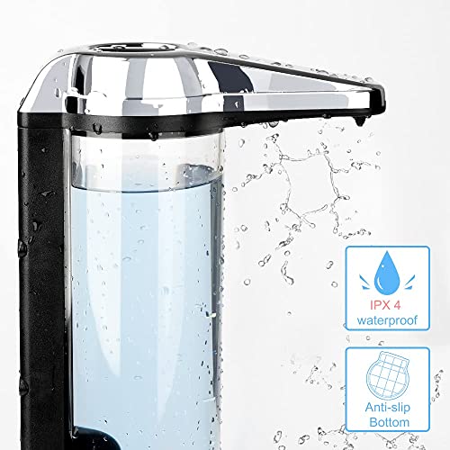 Secura 17oz Automatic Liquid Soap Dispenser, Touchless Battery Operated Hand Soap Dispenser with Adjustable Soap Dispensing Volume Control Dial, Personal Care Dispenser (Silver) - color: Silver, size: 500ml