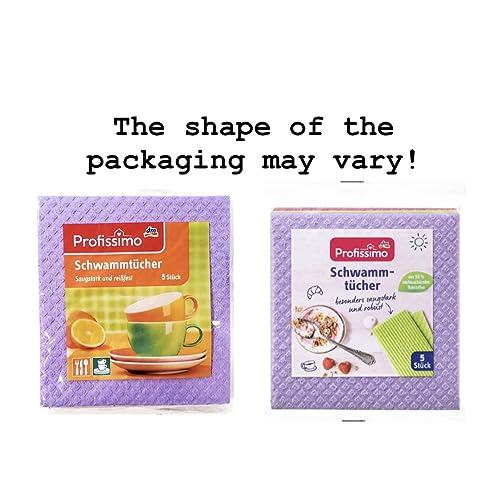Sponge Cloths Imported from Germany - 5 Pack Reusable Cellulose Dishcloths - schwammtücher Absorbent Swedish Hand Towels for Kitchen, Counters & Washing Dishes - Eco Friendly Gift for Home