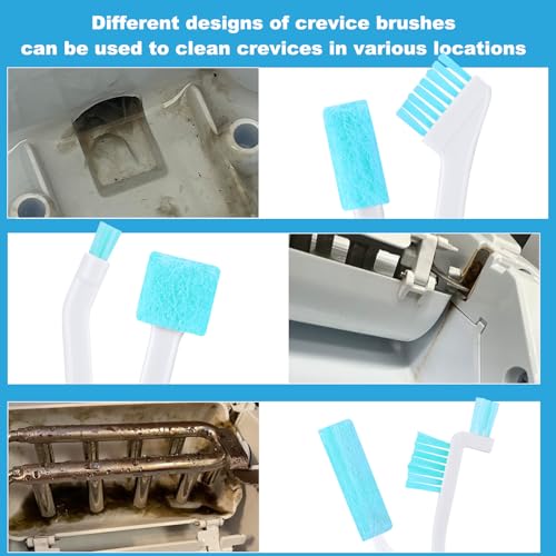 Mity Rain 14PCS Ice Machine Cleaner Set - Ice Maker Cleaning Tools Kit With 2 Pipe Brushes (1.5M Nylon Bristles) and 12 Crevice Cleaning Brushes, White