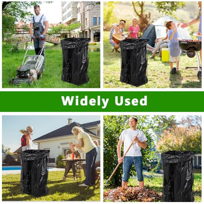 2 Pack Trash Bag Holder, Metal Garbage Bag Holder, 30-45 Gallon Portable Trash Bag Holder Stand, Multi-use Leaf Bag Holder for Yard, Camping, Garden, Lawn - color: BlackA-2PCS