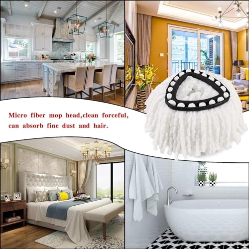 Mop Replace Head, Spin Mop Replacement Head Easywring 1-Tank System, Easy Cleaning, Microfiber, Machine Washable (3 Pack) - size: 3 Pack
