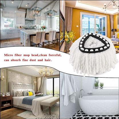 Mop Replace Head, Spin Mop Replacement Head Easywring 1-Tank System, Easy Cleaning, Microfiber, Machine Washable (3 Pack) - size: 3 Pack
