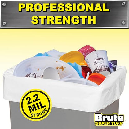 Brute Super Tuff Heavy Duty 2.2 MIL Kitchen Compactor Bags, Twist Tie Closure, White, Clean Fresh Scent with Odor Protect Technology, 20 Gallon, 20 Count - size: 20 Count (Pack of 1), style: Compactor (20 Gallon)