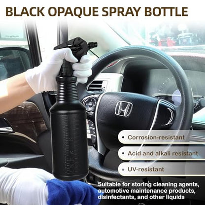 3-Pack Black Spray Bottles 34oz Opaque Heavy Duty Sprayer with Adjustable Nozzle, Leak-resistant Dark Spray Bottle for Cleaning, Garden, Plants, Hair, Pets