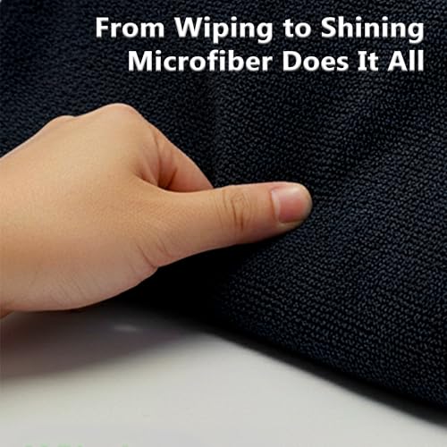 Cleaning Towel Washcloth, 12' x 12" All-Purpose Microfiber Rags - Ultra Soft Wash Cloths Reusable Shop Towels for Kitchen Bath Car Window Household Home and Commercial (Black, 12"X12" 24-Pack) - color: Black