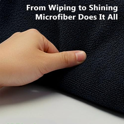 Cleaning Towel Washcloth, 12' x 12" All-Purpose Microfiber Rags - Ultra Soft Wash Cloths Reusable Shop Towels for Kitchen Bath Car Window Household Home and Commercial (Black, 12"X12" 24-Pack) - color: Black