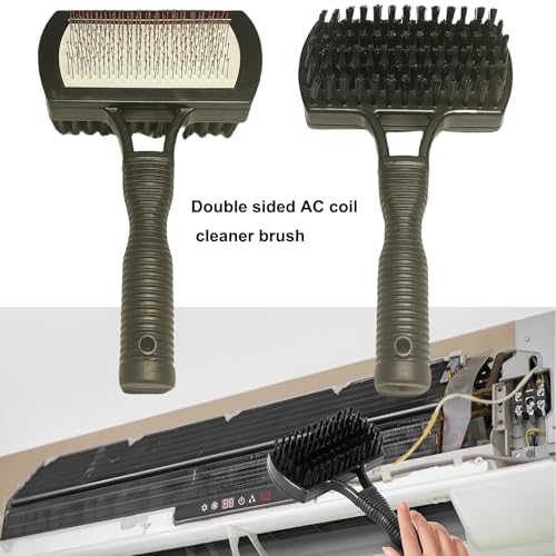 6-Piece Air Conditioner Fin Cleaning Kit HVAC Coil Cleaning Tool Set with Fin Comb Straightener Dual-Sided Microfiber Brushes Deep Cleaning Maintenance for AC Radiator, Vents, Evaporator Coils