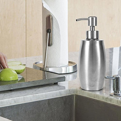 304 Stainless Steel Liquid Soap Dispenser, Bathroom Shower Pump for Shampoo Lotion, 350ml Refillable Soap Container with Wide Mouth, Rustproof Dispenser for Kitchen and
