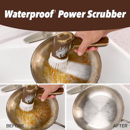 Horsepower Scrubber Gold Edition, Longer Battery Life, Electric Power, Rechargeable, Spins 350 RPM, Waterproof, 5 Brush Heads, AS SEEN ON TV, Cleans Dirt & Grime: Bathrooms, Kitchen, Indoors/Outdoors - style: Extra Battery Life