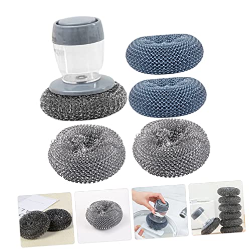 Holibanna Multi-Purpose Pot Brush Kitchen Cleaning Brush Soap Dispenser Dish Scrubber