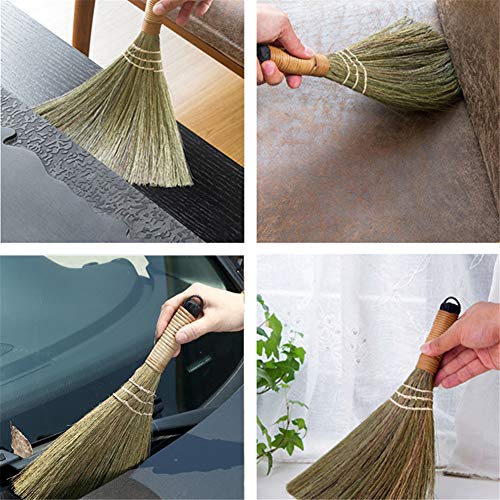 Handmade Straw Brooms for Sweeping, Natural Soft Straw Broom for Cleaning Indoor-Outdoor, Office, Sofa, Floor Car, Decor Idea -12 X 8 Inches (2 PCS)
