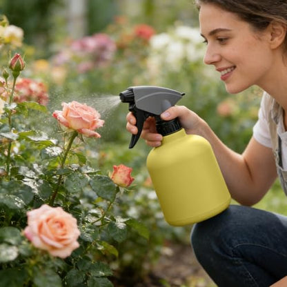 600ml Adjustable Leakproof Misting Water Sprayer - Empty Spray Bottles | Gardening, Cleaning Indoor Outdoor Home Yard Backyard Lawn Plant Care Tool - color: Yellow