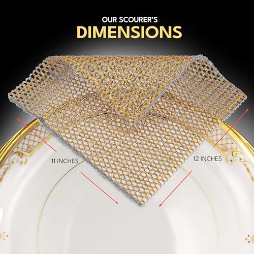 The Crown Choice Heavy Duty Non-Scratch Dish Scrubbers for Cleaning Dishes & Pots (6Pcs) - Replace Kitchen Sponges for Dishwashing with Our Scouring Pads - Try Our Alternative Dish Washing Scrub - color: 3pk Scourer (6pcs)