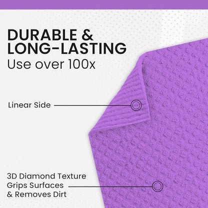 Swedish DishCloths - 10 Pack (Purple), (German Material) Reusable Cellulose Sponge Cloth for Kitchen - Household, Highly Absorbent, No-Odor Dishcloth - color: 005 Purple