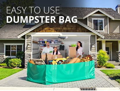 TidyFriend Dumpster Bag for Waste Management Hold up to 3,500 lbs, Heavy Duty, Reusable & Foldable Yard Waste Container for Home Renovation & Yard Cleanup, Debris, Landscaping, Roofing Shingles - size: 1 Pack, style: 96 Inches Length