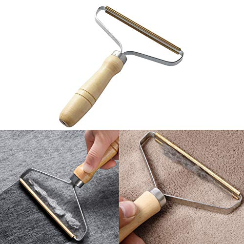 Carpet Pet Hair Remover, Portable Wooden Handle Lint Roller, Carpet Brush | Lint Remover with Double Sided Metal Scraper, Carpet Rake, Hair Scraper For Carpet, Suits Indoor Carpet, Car Carpet,1 Pc - color: 1 Pc