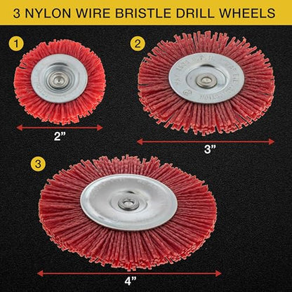 Dura-Gold 6 Piece Abrasive Filament Nylon Bristle Cup Brush Set - 1/4" Hex Drill Shank Arbor, Coarse Grit Angle Grinder Brush for Truck Bed Liner Surface Prep, Sanding, Scuffing, Rust & Paint Removal