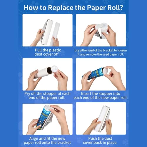 DELOMO Large Lint Roller Refills (6 Pack, 540 Sheets) – Compatible Only with DELOMO 9.45 in Giant Lint Roller – Extra Sticky Floor Lint Roller Refill for Carpets, Beds, Couches, Cars & Pet Hair - size: C: 6 Refills - 540 Sheets Total (Wide: 9.45 in)