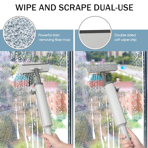 Portable Mini Cleaning Squeeze, Small Short Flat Mop with Rotatable Head and Reusable Microfiber Pads for Floor, Window Sill, Ceramic Tile Wall, Stove, Kitchen, Bathroom