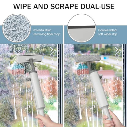 Portable Mini Cleaning Squeeze, Small Short Flat Mop with Rotatable Head and Reusable Microfiber Pads for Floor, Window Sill, Ceramic Tile Wall, Stove, Kitchen, Bathroom
