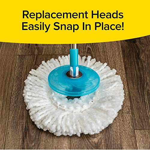 Hurricane Spin Mop Replacement Mop Heads for As Seen On TV Cleaning System by BulbHead, Spin Away Germy, Dirty Water - Super-Absorbent Microfiber Head Holds 10X Weight — 1-Pack - size: 8.5 Inch