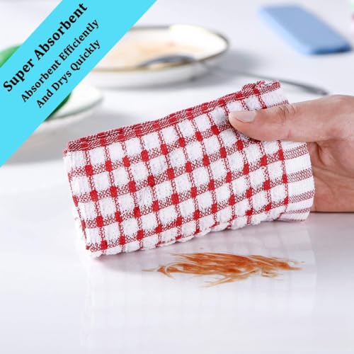 Kitchen Dish Towels 11 Inches x 16 Inches Loose Cotton Kitchen Towels 6-Piece Set Comes with 6 of Towels - color: Color Mixing