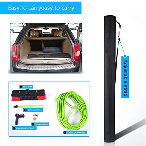5-12m Window Cleaning Pole,Window Cleaning Brush Equipment, Window Cleaner Kit, Water/Hose Fed Pole, Cleaning Photovoltaic and Solar Panels 6m/20ft Rod 50cm Brush Head - color: 6m/20ft Rod, size: 50cm Brush Head