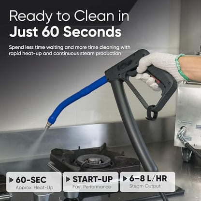 Dapper Supply Commercial Steam Cleaner, 230°F High-Temperature Steam, 58-102 PSI Adjustable Pressure, 1 Gallon Water Tank, Fast Heat-Up, for Auto Detailing, Tile, Grout, Kitchens & More - size: 1 Gal