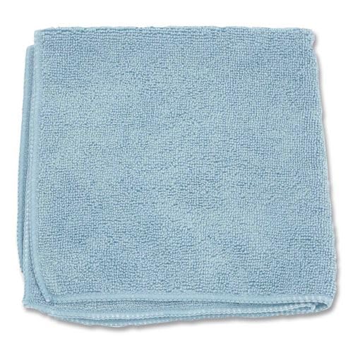 Boardwalk Microfiber Cleaning Cloths, 12-Pack, Blue, 12" Square, Superior Absorption, Washable, Lint & Streak Free, Used Wet Or Dry - color: Blue