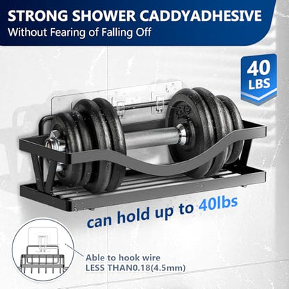 14 Pack Shower Caddy Replacement, Strong Hooks, No Drilling Shower Shelf, Hooks for Caddy, Soap Holder and Kitchen Racks - color: Transparent-Upgrade 14Pack
