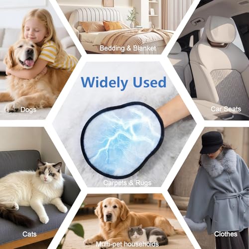 Pet Hair Removal Glove for Dogs & Cats, Reusable Washable Electrostatic Pet Hair Remover Glove, Pet Hair Mitt with Finger Straps for Couch, Carpet, Car Seats, Clothes, Furniture, Red - color: Red