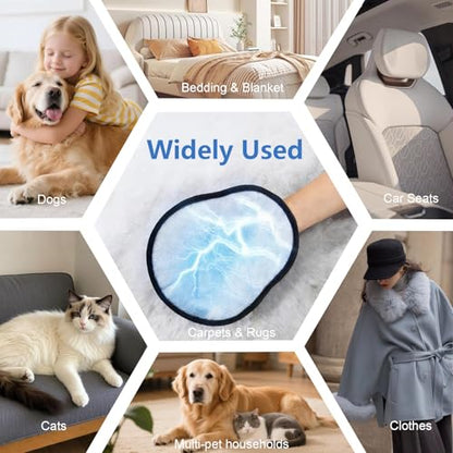 Pet Hair Removal Glove for Dogs & Cats, Reusable Washable Electrostatic Pet Hair Remover Glove, Pet Hair Mitt with Finger Straps for Couch, Carpet, Car Seats, Clothes, Furniture, Yellow - color: Yellow