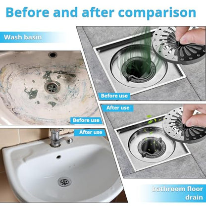 Drain Cleaner, Foaming Drain Cleaner and Deodorizer, Sink Cleaning Foam, Drains Clog Remover for Kitchen Bathroom Drains, Sinks, Tubs (2PCS)