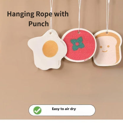 Carton Kitchen Wood Pulp Dish Sponge Scrubber, Dual-Sided Sponge, Reusable Household Cleaning Cloth for Dishes Furniture, Quick-Drying & Gentle on Non-Stick Cookware