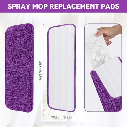 Spray Mop Refills for Libman Freedom Spray Mop, 16in Reusable & Washable Microfiber Floor Cleaning Pads - color: 4 Pack