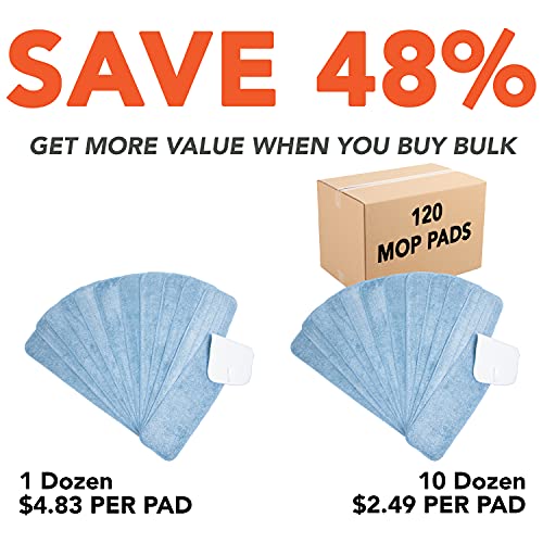 Arkwright Spray Mop Replacement Pads - (Pack of 12) Bulk Microfiber Flat Dry and Wet Refill Mop Pads Floor Cleaning, Compatible with Bona and Rubbermaid, Fits All Mop Heads, 24 in, Blue - color: Blue, size: 24 Inch (Pack of 12)