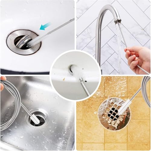 Extra Long Pipe Cleaners, 2 Pack 118 Inch Water Pipe Cleaner & Flexible Tube Brush, Metal Pipe Cleaner Brush for Sunroof, Fridge, Sink Drain & Hose - color: 118 Inch