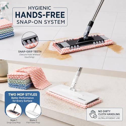 Hands Free Flat Mop Mini Mop Cloth Changing Replacement Package Microfiber Cleaning Cloth, Soft Absorbent Rags Replacement 10 Cleaning Cloths Easy Cleaning - color: 10*cloth