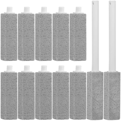12 Packs Pumice Cleaning Stone with Extra Long Handle, Pumice Stone for Toilet Bowl Clean for Cleaning Toilets, Bathtubs, Grills, Swimming Pools, Sinks - size: 12 Pack