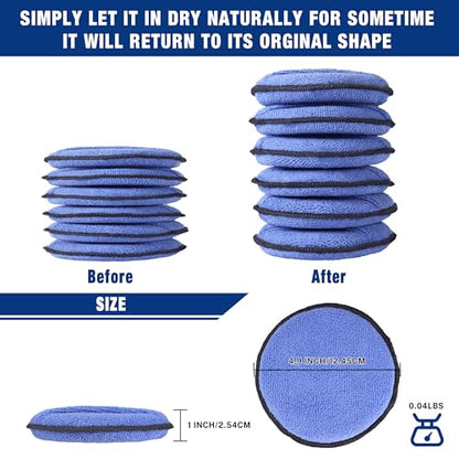 WORKPRO 18-Pack Car Wax Applicator Pads with Finger Pocket, Microfiber Soft Foam Polishing Pads for Car Detailing & Cleaning, Lint-Free, High Resilience