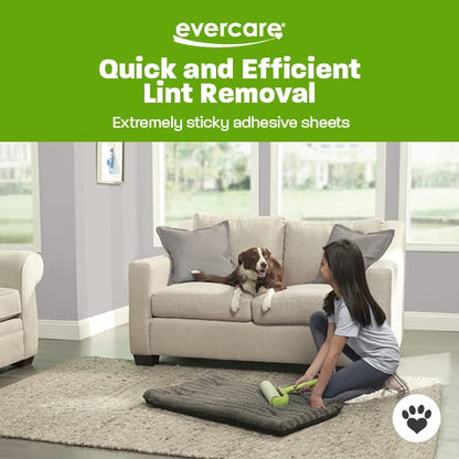 Evercare Ultra Sticky Pet Mega Lint Roller Value Pack, Manual Clothes & Furniture Cleaner with Handle and 2 Refills, 50 Sheets Each - size: Roller w/ 2 Refills (125 Sheet Count), style: Pet Mega Lint Roller + 2 Refills