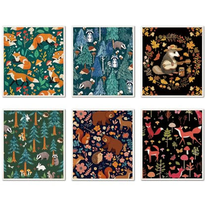 CREATCABIN Swedish Dishcloths for Kitchen 6Pcs Animal Dish Towel Reusable Washable Absorbent Dish Towel Rags Cellulose Cleaning Sponge Cloth No Odor for Home Table Cooking Forest 6.7x7.6 Inch - style: Animal