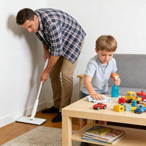 Zero S nap Grip Mini Mops, Retractable Ga p Dust Cleaner Flat Mops with 360° Rotating Head & Sweeping Cloths for Gaps & Multi- for Kitchen Bathroom Car Floor Home - color: White-m