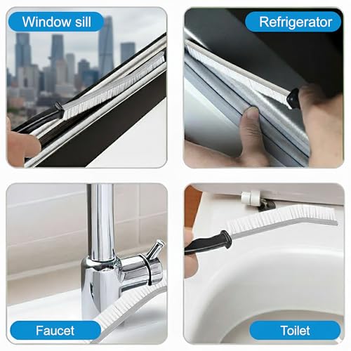 Crevice Cleaning Brushes for Deep Cleaning 5 Pack, Narrow Grout and Gap Scrub Brush Set for Shower, Tile, Sink, Kitchen, Toilet, Bathroom, Household Small Space Cleaning Tool White