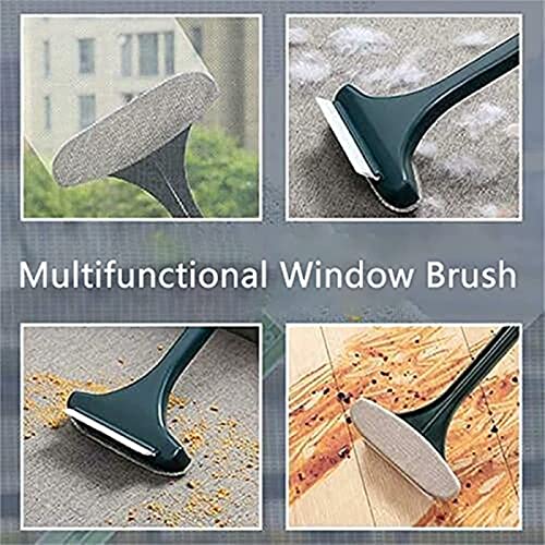 Multifunctional Screen Brush ，2 in 1 Window Cleaner Brush，Extendable Window Cleaning Tool Multifunctional Screen Brush Wet and Dry Glass Cleaning Brush (Green + White) - color: Green White